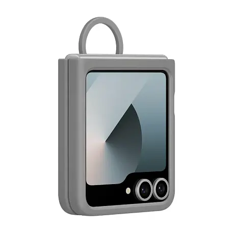 Клип-кейс (накладка) Samsung Silicone Case with Ring для Samsung Galaxy Z Flip 6 / 7 FE силикон, серый - 2