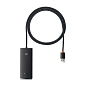 Адаптер-разветвитель для компьютера Baseus Lite Series / Airjoy USB-A HUB 1 m (4в1) чёрный