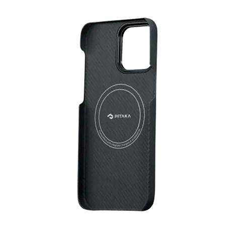 Клип-кейс (накладка) Pitaka MagEZ Case 3 для Apple iPhone 14 Pro Max кевлар (арамид), чёрно-серый (узкая полоска) - 2