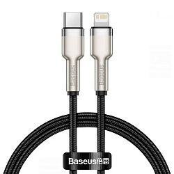 Дата-кабель Baseus Cafule Series Metal Type-C to Lightning 0.25 м, чёрный