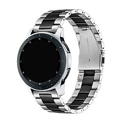 Браслет для Samsung Watch 22mm сталь серебро с чёрным