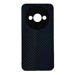 Клип-кейс (накладка) Luxo Carbon для Xiaomi Redmi A3 / Poco C61 пластик, чёрно-серый