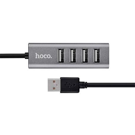 Адаптер-разветвитель для компьютера Hoco HB1 USB-A (4в1) серый - 3
