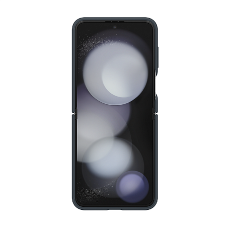 Клип-кейс (накладка) Samsung Silicone Case with Ring для Samsung Galaxy Z Flip 5 силикон, тёмно-синий - 3