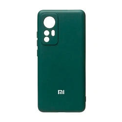 Клип-кейс (накладка) Silicone cover закрытый для Xiaomi 12 / 12х силикон, тёмно-зелёный