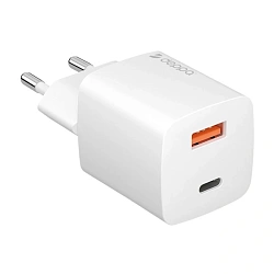 Сетевое зарядное устройство Deppa Wall Charger GaN QC 20 Вт белый