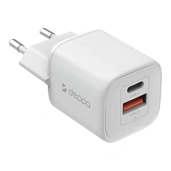 Сетевое зарядное устройство Deppa Wall Charger GaN PD/QC 33 Вт белый