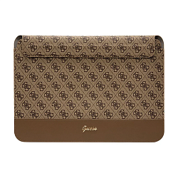 Чехол CG Mobile Guess Sleeve 4G Bottom Stripe Metal Logo для Apple MacBook 14" искусственная кожа, коричневый