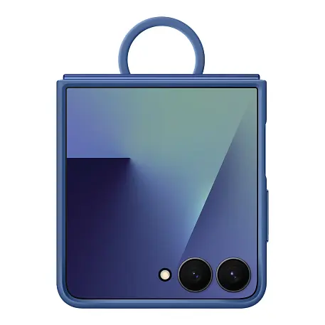Клип-кейс (накладка) Samsung Silicone Case with Ring для Samsung Galaxy Z Flip 7 силикон, поликарбонат, синий - 2