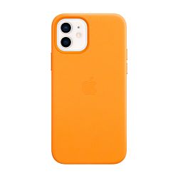 Клип-кейс (накладка) Apple Leather Case MagSafe для Apple iPhone 12 / 12 Pro кожа, California Poppy