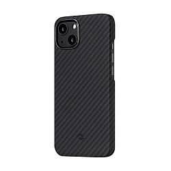 Клип-кейс (накладка) Pitaka AirCase для Apple iPhone 13 кевлар (арамид), чёрно-серый (полоска)