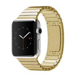 Блочный браслет для Apple Watch 44 / 45 / 46 / 49mm сталь золотой