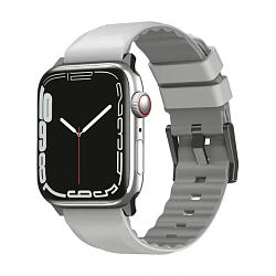 Ремешок UNIQ Linus Silicone для Apple Watch 44 / 45 / 46 / 49mm силикон серый