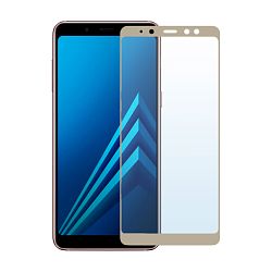 Защитное стекло 3D Classic для Samsung Galaxy A8, золотая рамка