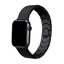 Браслет Pitaka Modern Fiber для Apple Watch 44 / 45 / 46 / 49mm карбон чёрно-серый (полоска)