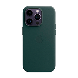 Клип-кейс (накладка) Leather Case MagSafe для Apple iPhone 14 Pro кожа, тёмно-зелёный