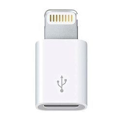 Адаптер-переходник (Lightning to Micro USB), белый