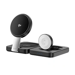 Беспроводное зарядное устройство WIWU Folding Wireless Charger QI2 3in1 15 Вт чёрный