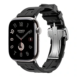 Умные часы Apple Watch Hermes Series 11 46mm GPS + Cellular Silver Titanium Case Noir Single Tour Deployment Buckle Kilim Strap