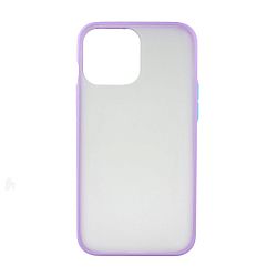 Клип-кейс (накладка) Shell для Apple iPhone 13 Mini пластик, прозрачный с лавандовой рамкой