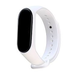 Спортивный ремешок для Mi Band 5 / 6 / 7 силикон белый