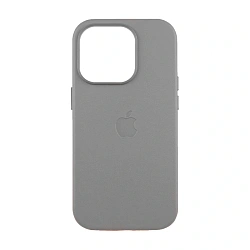Клип-кейс (накладка) Leather Case MagSafe для Apple iPhone 16 Pro кожа, светло-серый