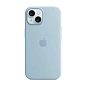 Клип-кейс (накладка) Silicone Case MagSafe для Apple iPhone 15 силикон, голубой