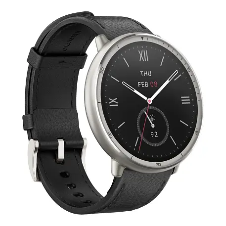 Умные часы Xiaomi Amazfit Active 2 (Round) Premium Version серебристый (чёрный ремешок) - 3
