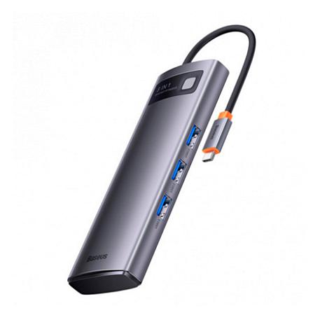 Адаптер-разветвитель для компьютера Baseus Metal Gleam Series/Starjoy (USB3.0+HDMI+PD+SD/TF) (8в1) серый - 2