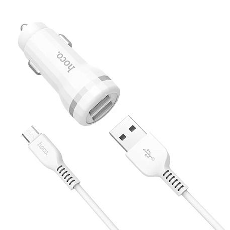 Автомобильное зарядное устройство + кабель Micro Hoco Z27 12 Вт, - 5