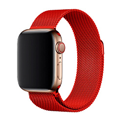 Миланский сетчатый браслет для Apple Watch 38 / 40 / 41 / 42mm сталь красный