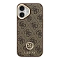 Клип-кейс (накладка) CG Mobile Guess PU 4G Diamond Metal Logo MagSafe для Apple iPhone 17 искусственная кожа, коричневый