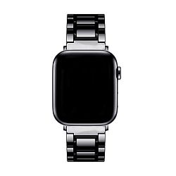 Браслет для Apple Watch 44 / 45 / 46 / 49mm керамика чёрный (пятибусиновый)