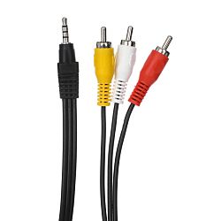 Аудиокабель Telecom 3RCA - 3.5 mm jack 1.5 м, чёрный