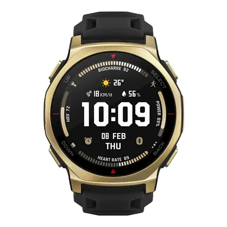 Умные часы Xiaomi Amazfit T-Rex 3 Pro 44mm золотой (чёрный ремешок) - 2