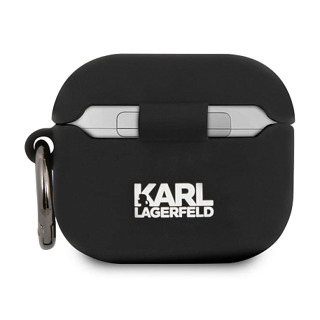 Кобура CG Mobile Lagerfeld Silicone Case With Ring для Apple AirPods 3 силикон, "Choupette" чёрный - 2