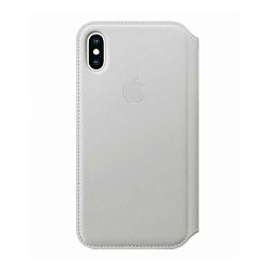 Чехол-книжка Apple Leather Folio для Apple iPhone X кожа, White