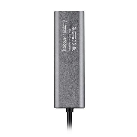 Адаптер-разветвитель для компьютера Hoco HB1 USB-A (4в1) серый - 2