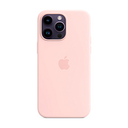 Клип-кейс (накладка) Silicone Case MagSafe для Apple iPhone 14 Pro Max силикон, бледно-розовый