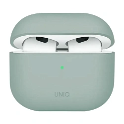 Кобура UNIQ Lino для Apple AirPods 4 поликарбонат, силикон, "ледяной зелёный"