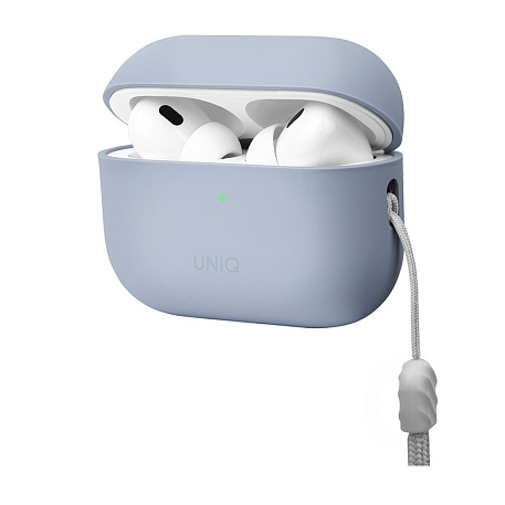 Кобура UNIQ Lino для Apple AirPods Pro 2 поликарбонат, силикон, голубой - 3