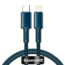 Дата-кабель Baseus High Density Braided Type-C to Lightning 1 м, синий