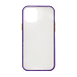 Клип-кейс (накладка) Shell для Apple iPhone 12 / 12 Pro пластик, прозрачный с фиолетовой рамкой