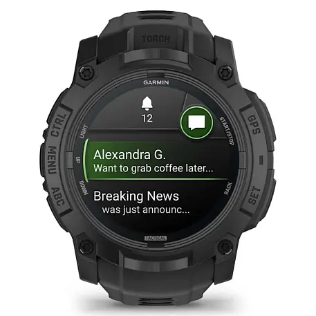 Умные часы Garmin Instinct 3 50mm Amoled Tactical Edition чёрный (чёрный ремешок) - 3