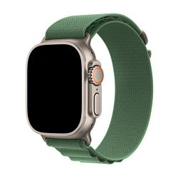 Ремешок альпийская петля для Apple Watch 44 / 45 / 46 / 49mm нейлон зелёный