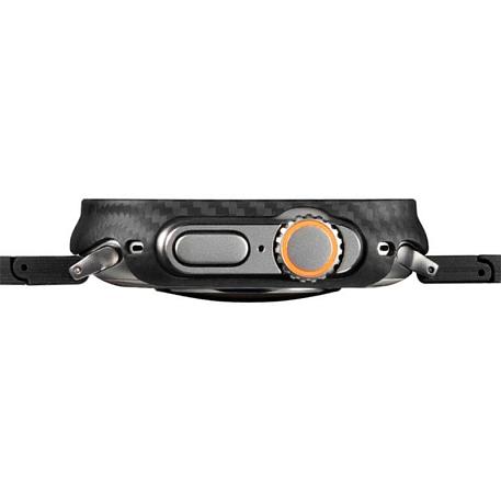 Чехол-бампер Pitaka AirCase для Apple Watch Ultra / Ultra 2 / Ultra 3 49mm кевлар (арамид), чёрно-серый (полоска) - 4