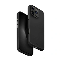 Клип-кейс (накладка) UNIQ Lyden MagSafe для Apple iPhone 16 Pro Max искусственная кожа, чёрный