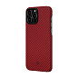 Клип-кейс (накладка) Pitaka MagEZ Case 2 для Apple iPhone 13 Pro Max кевлар (арамид), красный (полоска)