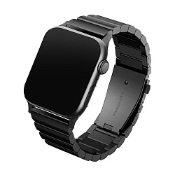 Блочный браслет UNIQ Strova для Apple Watch 44 / 45 / 46 / 49mm сталь чёрный