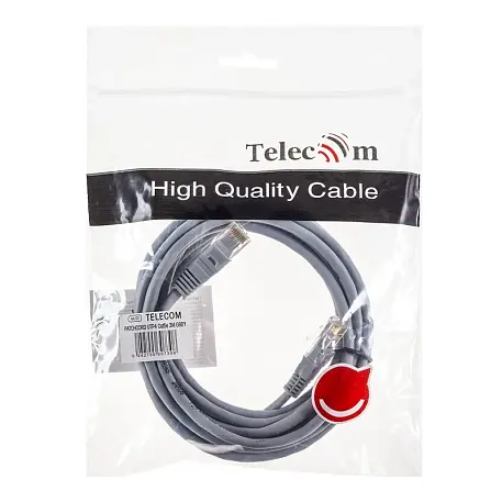 Патч-корд Telecom 5e RJ45 - RJ45 3 м, серый - 4